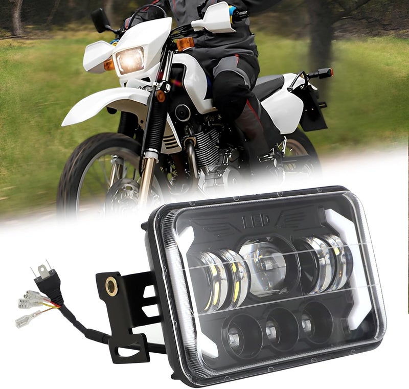 WIKIBB 4x6 LED Headlights Kit with Bracket Compatible with Suzuki DR-650 & DRZ400, Motorcycle Brightness Headlight Replacement With Mounting Hardware High & Low Beam - Image 1
